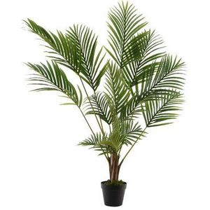 Kaemingk Kunstplant Areca - goudpalm - groen - 125 cm - in zwarte pot - palmboom