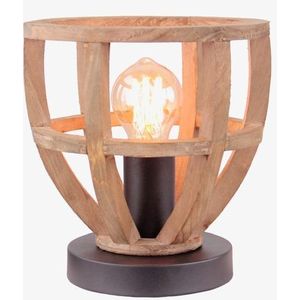 Brilliant Tafellamp Matrix Nature Wood Hout Zwart ⌀20cm E27