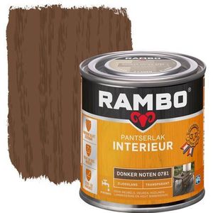 Rambo Pantserlak Interieur Transparant Zijdeglans 0781 Donkernoten 0,25 Ltr