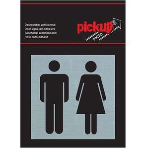 Pickup Aluminium Plaat Route Sticker Toiletten 80x80mm | Belettering