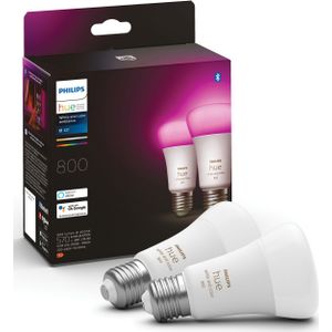 Philips - Hue - Ledspot - Wit en Gekleurd Licht - E27 - 6,5W - 2 Stuks