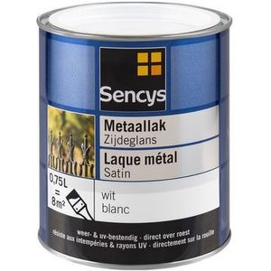 Sencys Metaallak Zijdeglans Wit 750ml | Metaalverf