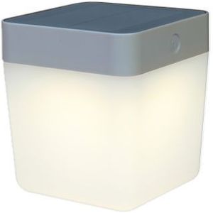 Lutec Solar Tafellamp Cube Led Lichtgrijs 1w