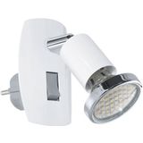 EGLO Stopcontactspot Min - 1 Lichtpun - Stekkerlamp van Staa - Kleur: Wi - Chroo - Fitting: GU1