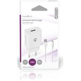 Nedis Wandlader Fresh Green Charge Usb-a 12w - Snellaadfunctie 1m Wit