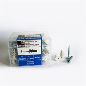 Sencys Gipsplaatplug + Schroef 50x8mm 50 Stuks
