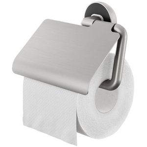 Tiger Cooper Toiletrolhouder Met Klep Rvs Geborsteld / Zwart | Wc accessoires