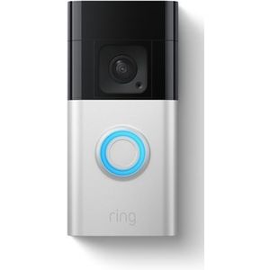 Ring Video Deurbel Doorbell Plus - Op Batterij - 1536p Hd-video - Zilver