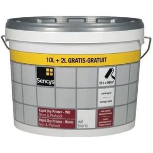 Sencys Grondverf Rapid Dry Primer Muur & Plafond Mat Wit 12l | Voorstrijk