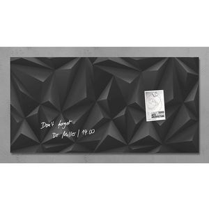 Sigel Glasmagneetbord Artverum 910x460x15mm Black Diamond Design Met 3 Magneten | Muurdecoratie