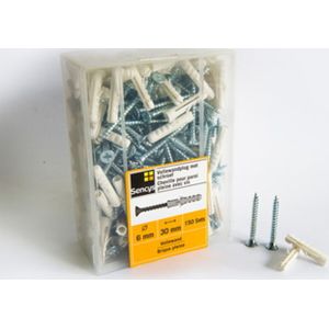 Sencys Vollewandplug Met Schroef 30x6mm 150st