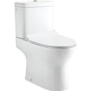 Van Marcke Duoblok Toilet Gustav I Pk Aanlsluiting I Quick Release & Soft-close Toiletzitting I Randloos Toiletpot Wit