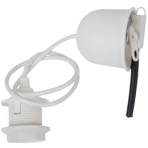 Corep Pendellamp Plastic Wit E27 | Hanglampen