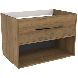 Allibert Wastafelonderkast Galaxy 80cm Eiken Cognac Enkele Wastafel + Lade