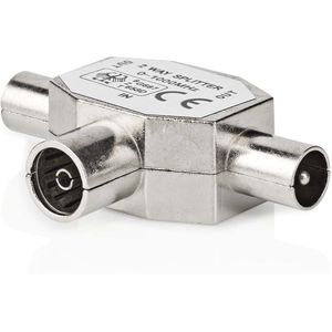 Nedis Satelliet- En Antenne-adapter Fresh Green Box 2x Coax Mannelijk - Iec (coax) Vrouwelijk Zilver