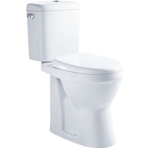 Van Marcke Duoblok Toilet X-joy I Ao Aansluiting I Verhoogd I Quick Release & Soft-close Toiletzitting I Randloos Toiletpot Wit