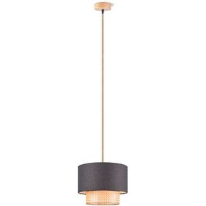 Home Sweet Home Hanglamp Cane/weave Linnen Zwart E27 ⌀33cm | Hanglampen