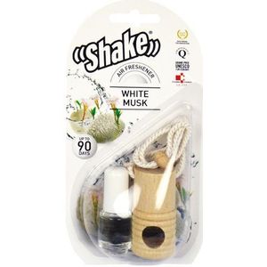 Shake Luchtverfrisser + Navulling Witte Muskus 4,5ml 2 Stuks | Autoreiniging