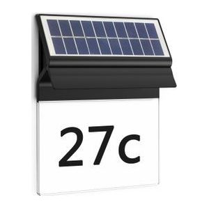 Philips Solar Wandlamp Enkara Zwart Huisnummer 0,2w