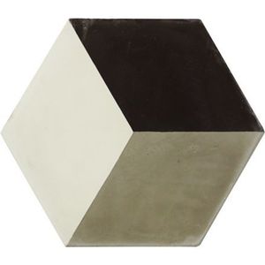 Wand- En Vloertegel Kashba - Hexagon 3d-decor - Cement - Grijs - 17x17cm - Pakketinhoud 0,25m²