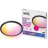 Wiz Plafondlamp Superslim Zwart - Slimme Led-verlichting - Gekleurd En Wit Licht - Geïntegreerde Led - 22w - Wi-fi