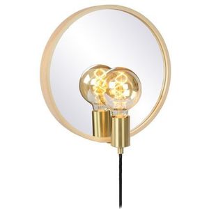 Lucide Wandlamp Reflex Hout En Goud E27 | Wandlampen