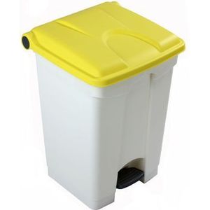 Engels Afvalbak Wit Geel 45l | Prullenbakken & vuilniszakken