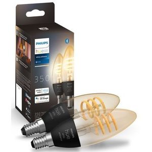 Philips Hue Filamentlamp White Ambiance kaarslamp E14 2-pack