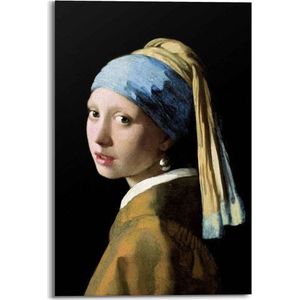 Schilderij Meisje Met De Parel Goud 60x90cm | Muurdecoratie