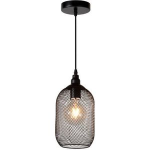 Lucide Hanglamp Mesh Zwart ⌀15cm E27 | Hanglampen