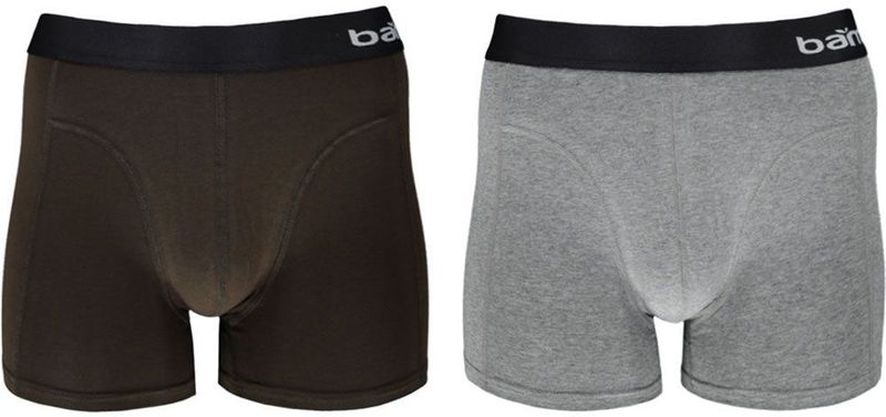 2 pak heren boxer Apollo Bamboe kaki / grijs