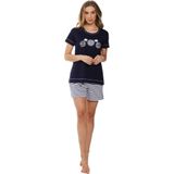 Rebelle by Pastunette - Dancing Queen - Shortamaset - Donkerblauw/Wit - 100% Katoen