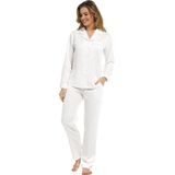 Dames pyjama satijn Pastunette De Luxe 25212-310-6 snow white