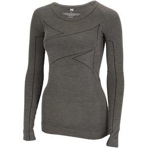 Merino wol dames shirt lange mouw grijs