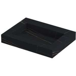 Ink Pitch meubelwastafel 60x45cm keramische slab - zonder kraangaten - Lauren black
