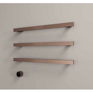 Hotbath &More Rails Square Handdoekwarmerset 80cm - 3 Stangen - Geborsteld Koper PVD - RVS - Verwarming - Radiatoren - Elektrische Radiatoren - 8721321498544
