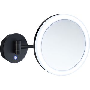 Smedbo Outline spiegel LED 20cm 5x vergrotend Mat Zwart