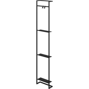 Proline Stalen Wandframe Inclusief 2 Handdoekhaakjes - Mat Zwart - Accessoires - 8718835151935