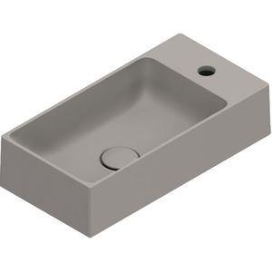Catalano Premium Fontein 50x25cm Keramiek - Met Kraangat - Mat Tortora - Rechthoekig - 8059015195784 - Wastafels - Fonteinen - Opzetfonteinen