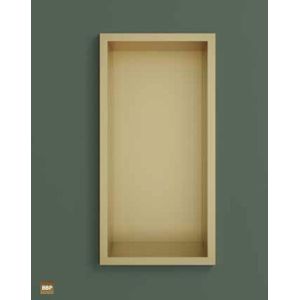 Hotbath &More Inbouwnis 30x15x10cm - Geborsteld Messing PVD - RVS - Rechthoekig - Accessoires - Inbouw/opbouw Nissen - 8721264694553