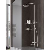 Hotbath SBS 1 Get Together Buddy/Laddy stortdoucheset met baduitloop chroom - staafhanddouche - 20cm hoofddouche
