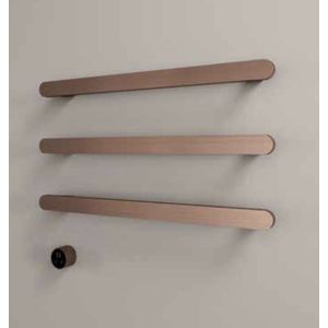 Hotbath &More Rails Soft Square Handdoekwarmerset 80cm - 3 Stangen - Geborsteld Gunmetal PVD - RVS - Verwarming - Radiatoren - Elektrische Radiatoren - 8721321499091