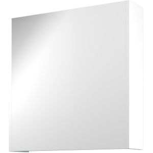 Proline Comfort spiegelkast met houten deur - Mat wit - 60x60cm