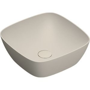 Catalano Alvea Opzetwastafel 40x40cm - Mat Sabbia - Keramiek - Vierkant - 8059015194381 - Wastafels - Opzetwastafels