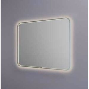 Hotbath &More Spiegel Soft Square 120x80cm Directe & Indirecte Verlichting - Geborsteld Messing PVD - Glas - Afgeronde Hoeken - Spiegels - Badkamerspiegels - 8721333301580
