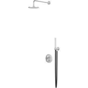 IVY Concord Inbouw Regendoucheset 2-weg - 20cm Plafondbuis - 30cm Medium Hoofddouche Rond - Glijstang - Staafhanddouche - Rvs316 Geborsteld - RVS 316