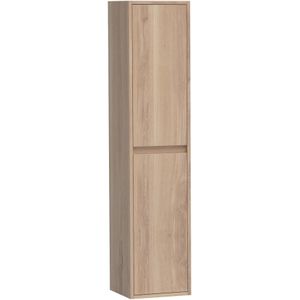 Brauer Adore Hoge Kast 160x35x35cm Massief Eiken - Eiken Naturel - Badkamermeubels - Kolom- En Zijkasten - Hoge Kasten - 8720359306661