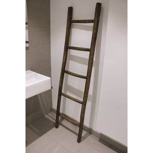 Bewonen Teun badkamer decoratie ladder rustiek 175cm - bruin teak