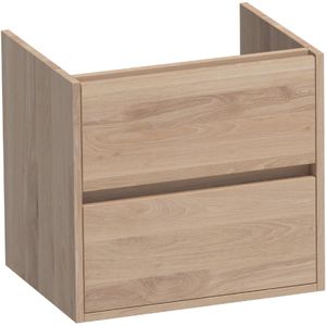 Brauer Adore Onderkast 59cm 2 Lades Massief Eiken - Eiken Naturel - Badkamermeubels - Wastafelonderkasten - 8720359330178