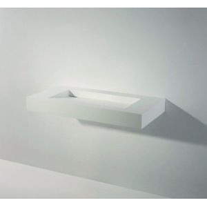 Ideavit Solidsquare wastafel 90x46 cm mat wit zonder kraangat